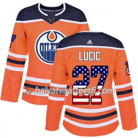 Naisten NHL Edmonton Oilers Pelipaita Milan Lucic 27 Adidas 2017-2018 Oranssi USA Flag Fashion Authentic Naisten NHL Edmonton Oilers Pelipaita Milan Lucic 27 Adidas 2017-2018 Oranssi USA Flag Fashion Authentic